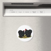 Cochins Black Bantam Pair Magnet (In Situ (Geschirrspüler))
