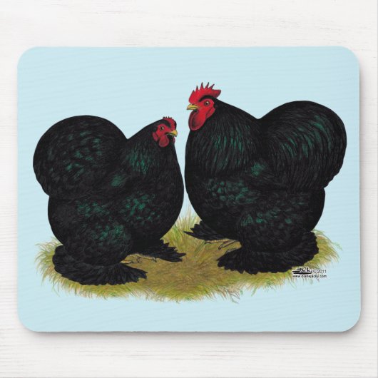 Cochins Black Bantam Pair Mousepad (Vorne)