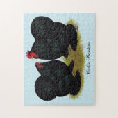 Cochins Black Bantam Pair Puzzle (Vertikal)