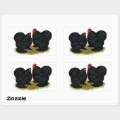 Cochins Black Bantam Pair Rechteckiger Aufkleber (Blatt)