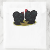 Cochins Black Bantam Pair Rechteckiger Aufkleber (Tasche)