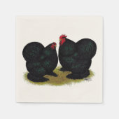 Cochins Black Bantam Pair Serviette (Vorderseite)