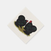 Cochins Black Bantam Pair Serviette (Ecke)