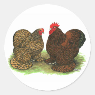 Cochins: goldlackiert runder aufkleber