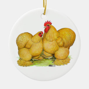 Cochins lederfarbene Paare Keramikornament