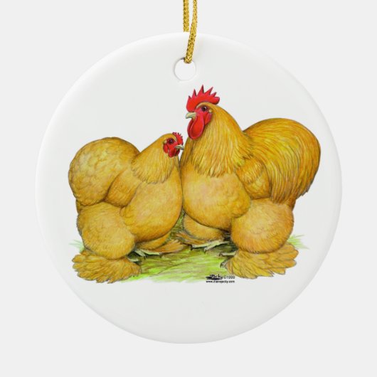 Cochins lederfarbene Paare Keramikornament (Vorne)