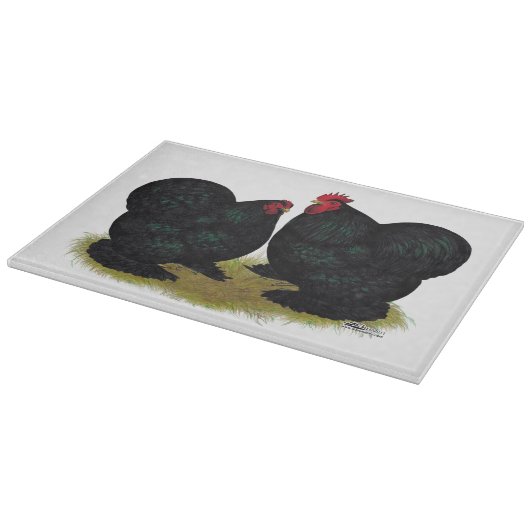 Cochins schwarze kleine Paare Schneidebrett (Ecke)