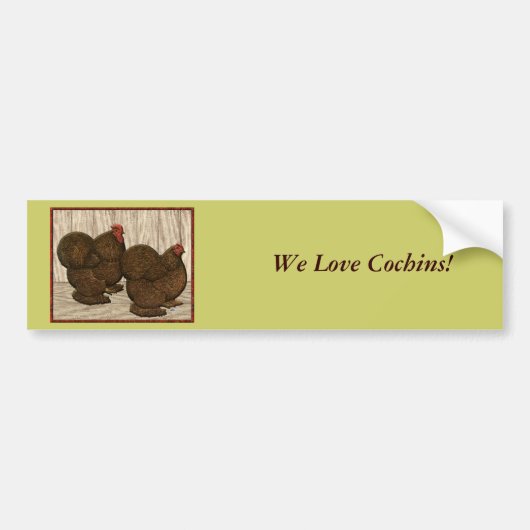 Cochins: Texturierte rote Bantams Autoaufkleber (Vorne)