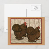Cochins: Texturierte rote Bantams Postkarte (Vorne/Hinten)