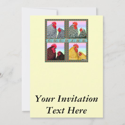 Cochins Vier Farben Einladung (Vorderseite)