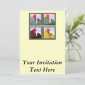 Cochins Vier Farben Einladung (Stehend Vorderseite)