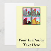 Cochins Vier Farben Einladung (Vorne/Hinten)