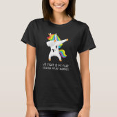 Cochlear Implant Awareness Dabbing Einicorn Hearin T-Shirt (Vorderseite)