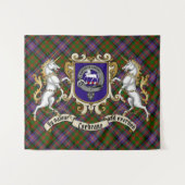 Cochrane Clan Abzeichen & Unicorns mit Tartan Wandteppich (Vorderseite (Horizontal))