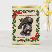 Cochrane Scottie Dog Personalized Xmas Karte (Gelbe Blume)