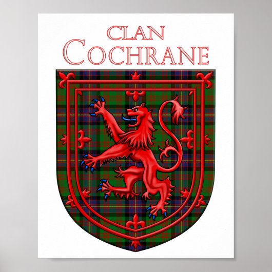 Cochrane Tartan Scottish Kariert Lion Rampant Poster (Vorne)
