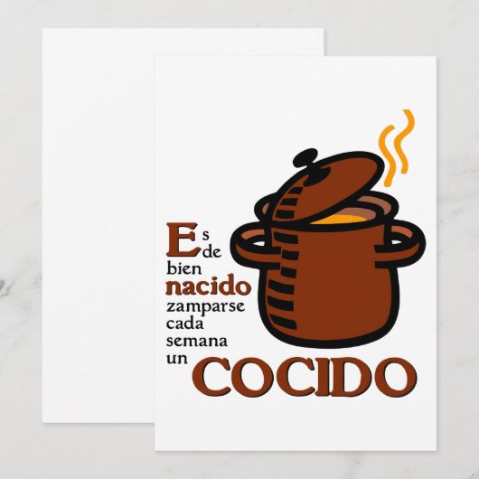 Cocido Einladung (Vorne/Hinten)