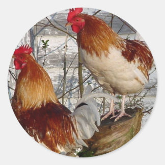 Cock-a-doodle-do Runder Aufkleber