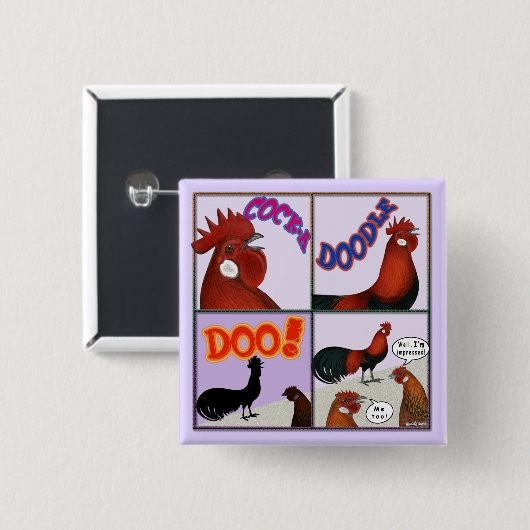 Cock-A-Doodle-Doo! Button (Vorne & Hinten)