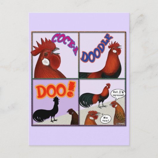 Cock-A-Doodle-Doo! Postkarte (Vorderseite)