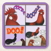 Cock-A-Doodle-Doo! Rechteckiger Pappuntersetzer (Vorderseite)