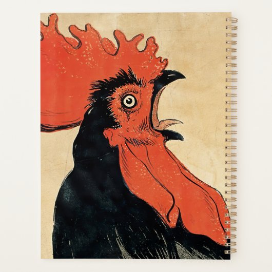 Cock-a-Doodle Doo, Rooster, Huhn, Poster Art Planer (Rückseite)