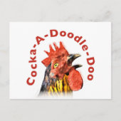 Cock-A-Doodle-Doo-Rooster Postkarte (Vorderseite)