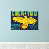 Cock-I-to-Pear-Crate-Etikett Leinwanddruck (Insitu (Holzboden))