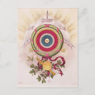 Cockade, Emblem von 1848 Postkarte
