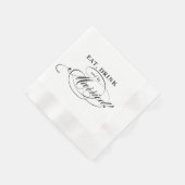 Cockail Napkin: Essen, trinken und Verheiratet sei Serviette (Ecke)