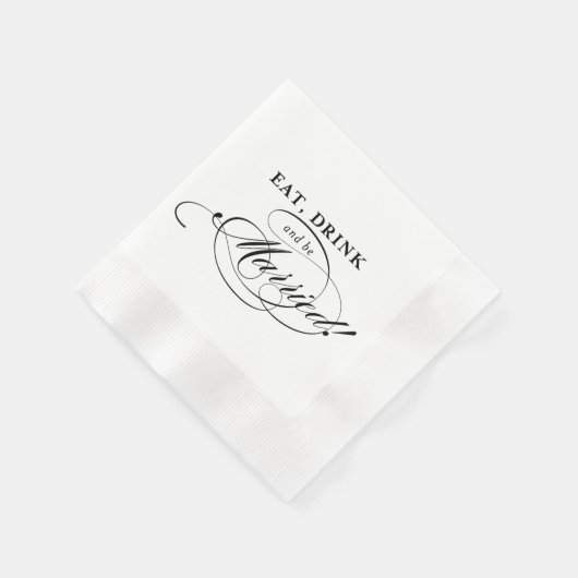 Cockail Napkin: Essen, trinken und Verheiratet sei Serviette (Ecke)