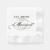 Cockail Napkin: Essen, trinken und Verheiratet sei Serviette (Vorderseite)