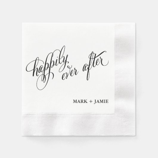 Cockail Napkin: Glücklich immer nach Serviette (Vorderseite)