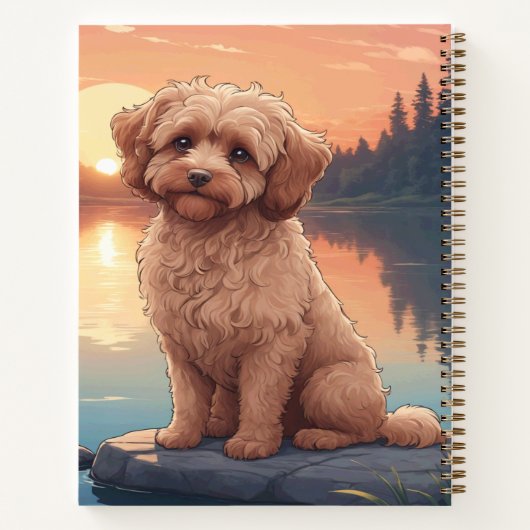 Cockapoo am See Notizblock (Rückseite)