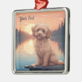 Cockapoo am See Ornament Aus Metall (Links)