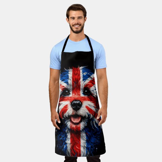 Cockapoo Apron Union Jack British Dog Gift Schürze (Getragen)