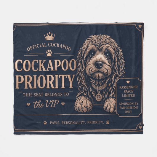 Cockapoo-Autodecke Lustiges Hunde-Reisegeschenk Fleecedecke (Vorderseite (Horizontal))