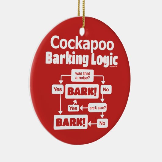 Cockapoo Barking Logic Keramik Ornament (Rechts)