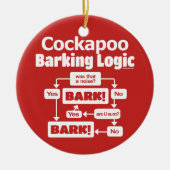 Cockapoo Barking Logic Keramik Ornament (Vorne)