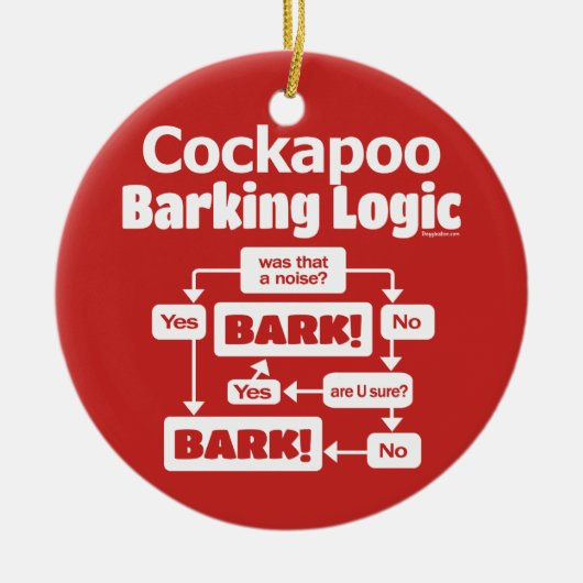 Cockapoo Barking Logic Keramik Ornament (Vorne)