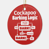 Cockapoo Barking Logic Keramik Ornament (Links)