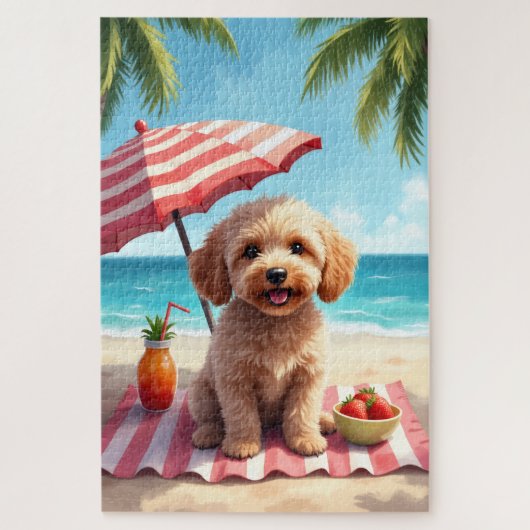 Cockapoo Beach Relax Scene Puzzle (Vertikal)