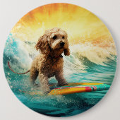 Cockapoo Beach Surfgrafik Button (Vorderseite)