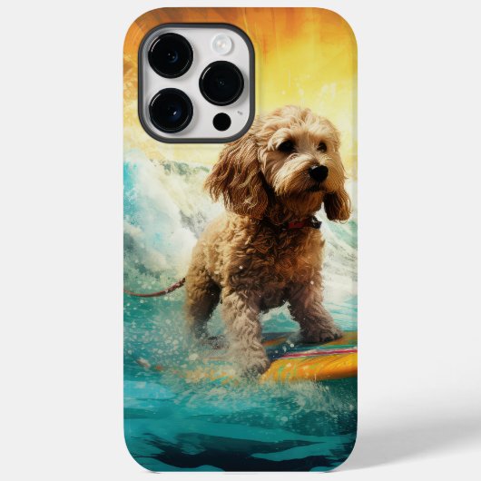 Cockapoo Beach Surfgrafik Case-Mate iPhone Hülle (Rückseite)