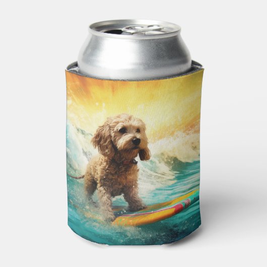 Cockapoo Beach Surfgrafik Dosenkühler (Kanne Vorderseite)