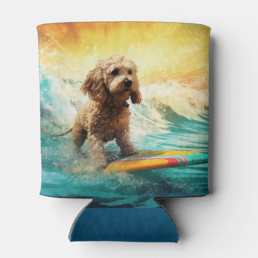 Cockapoo Beach Surfgrafik Dosenkühler (Rückseite)