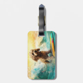 Cockapoo Beach Surfgrafik Gepäckanhänger (Rückseite vertikal)