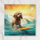 Cockapoo Beach Surfgrafik Geschenkanhänger (Rückseite)