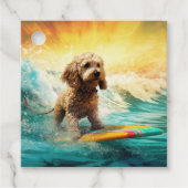 Cockapoo Beach Surfgrafik Geschenkanhänger (Vorderseite)
