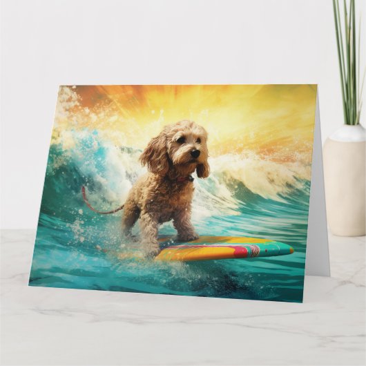 Cockapoo Beach Surfgrafik Karte (Vorderseite)